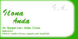 ilona anda business card